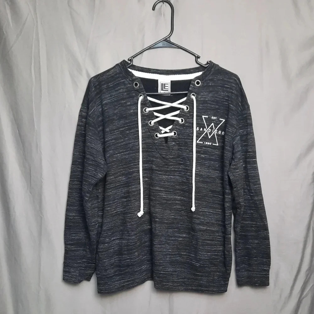 Liquid Energy Apparel Unisex Heathered Black Sweatshirt San Diego Size Small